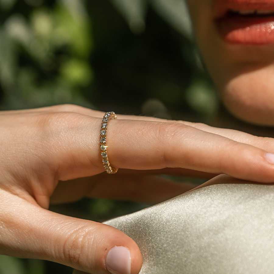 Wilderness Memoire Goldring aus 18K mit Labordiamanten