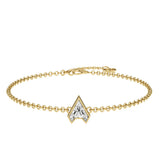 Alphabet Initial A 18K Gold, Rosegold or Whitegold Bracelet w. Solitaire Lab-Grown Diamond