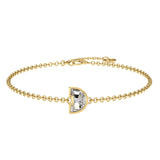 Alphabet Initial D 18K Gold, Rosegold or Whitegold Bracelet w. Solitaire Lab-Grown Diamond