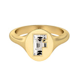 Alphabet-signetring i 18K guld m. bogstavet »F« og en Lab-Grown Diamant