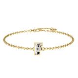 Alphabet Initial F 18K Gold, Rosegold or Whitegold Bracelet w. Solitaire Lab-Grown Diamond