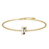 Alphabet Initial F 18K Gold, Rosegold or Whitegold Bracelet w. Solitaire Lab-Grown Diamond