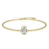 Alphabet Initial G  18K Gold, Rosegold or Whitegold Bracelet w. Solitaire Lab-Grown Diamond
