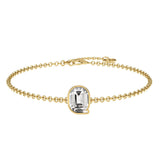 Armbånd med bogstavet Q i 18 karat guld, Rosaguld eller Hvidguld m. en solitaire-Lab-Grown Diamant
