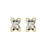 Alfabet Bogstav X 18K Guld, Hvidguld eller Rosaguld Ørestikker m. Solitaire Lab-Grown Diamant