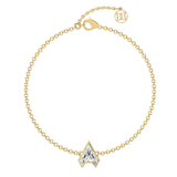 Alphabet Initial A 18K Gold, Rosegold or Whitegold Bracelet w. Solitaire Lab-Grown Diamond