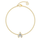 Alphabet Initial A 18K Gold, Rosegold or Whitegold Bracelet w. Solitaire Lab-Grown Diamond