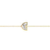 Alphabet Initial C 18K Gold, Rosegold or Whitegold Bracelet w. Solitaire Lab-Grown Diamond