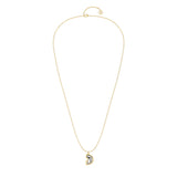 Alphabet 18K Gold, Rosegold or Whitegold Inital D Pendant w. Solitaire Lab-Grown Diamond