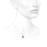 Alphabet 18K Gold, Rosegold or Whitegold Inital D Pendant w. Solitaire Lab-Grown Diamond