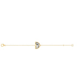 Alphabet Initial D 18K Gold, Rosegold or Whitegold Bracelet w. Solitaire Lab-Grown Diamond