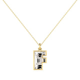 Alphabet-vedhæng med initialen F i 18K guld, Rosaguld eller Hvidguld m. en solitaire-Lab-Grown Diamant