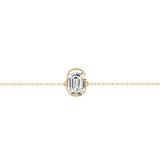 Armbånd med bogstavet G i 18K guld, Rosaguld eller Hvidguld med en solitaire-Lab-Grown Diamant, fremstillet i laboratoriet