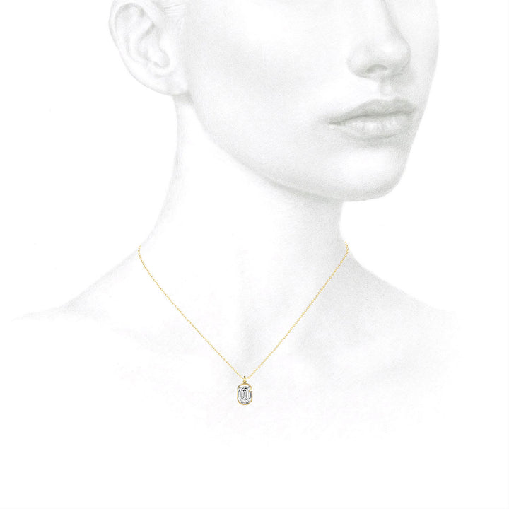 Alphabet 18K Gold, Rosegold or Whitegold Inital G Pendant w. Solitaire Lab-Grown Diamond