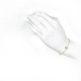 Armbånd med bogstavet H i 18K guld, Rosaguld eller Hvidguld m. en solitaire-Lab-Grown Diamant, fremstillet i laboratoriet
