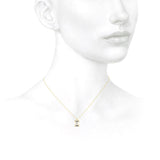 Alphabet 18K Gold, Rosegold or Whitegold Inital I Pendant w. Solitaire Lab-Grown Diamond