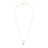 Alphabet 18K Gold, Rosegold or Whitegold Inital J Pendant w. Solitaire Lab-Grown Diamond