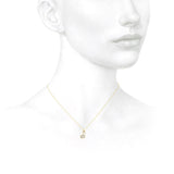 Alphabet 18K Gold, Rosegold or Whitegold Inital J Pendant w. Solitaire Lab-Grown Diamond