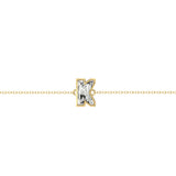 Alfabet Bogstav K 18K Guld, Rosaguld eller Hvidguld Armbånd m. Solitaire Lab-Grown Diamant