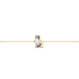 Alphabet Initial L 18K Gold, Rosegold or Whitegold Bracelet w. Solitaire Lab-Grown Diamond