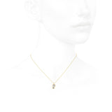 Alphabet 18K Gold, Rosegold or Whitegold Inital P Pendant w. Solitaire Lab-Grown Diamond