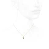 Alphabet 18K Gold, Rosegold or Whitegold Inital P Pendant w. Solitaire Lab-Grown Diamond