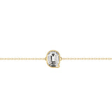 Armbånd med bogstavet Q i 18 karat guld, Rosaguld eller Hvidguld m. en solitaire-Lab-Grown Diamant