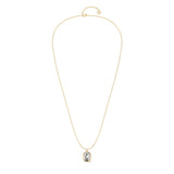 Alphabet 18K Gold, Rosegold or Whitegold Inital Q Pendant w. Solitaire Lab-Grown Diamond