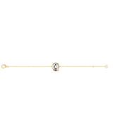 Alphabet Initial Q 18K Gold, Rosegold or Whitegold Bracelet w. Solitaire Lab-Grown Diamond
