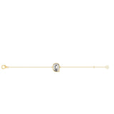 Armbånd med bogstavet Q i 18 karat guld, Rosaguld eller Hvidguld m. en solitaire-Lab-Grown Diamant