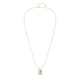 Alphabet 18K Gold, Rosegold or Whitegold Inital R Pendant w. Solitaire Lab-Grown Diamond