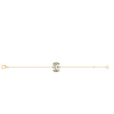 Alphabet Initial S 18K Gold, Rosegold or Whitegold Bracelet w. Solitaire Lab-Grown Diamond