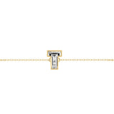 Armbånd med bogstavet T i 18K guld, Rosaguld eller Hvidguld m. en solitaire-Lab-Grown Diamant