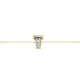 Alphabet Initial T 18K Gold, Rosegold or Whitegold Bracelet w. Solitaire Lab-Grown Diamond