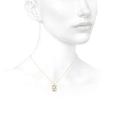 Alphabet 18K Gold, Rosegold or Whitegold Inital U Pendant w. Solitaire Lab-Grown Diamond