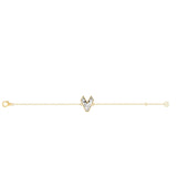 Alphabet Initial V 18K Gold, Rosegold or Whitegold Bracelet w. Solitaire Lab-Grown Diamond