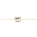 Armbånd med bogstavet W i 18K guld, Rosaguld eller Hvidguld m. en solitaire-Lab-Grown Diamant
