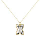 Alphabet 18K Gold, Rosegold or Whitegold Inital X Pendant w. Solitaire Lab-Grown Diamond
