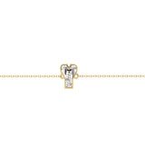 Armbånd med bogstavet Y i 18K guld, Rosaguld eller Hvidguld m. en solitaire-Lab-Grown Diamant