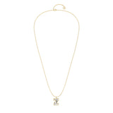 Alphabet 18K Gold, Rosegold or Whitegold Inital Z Pendant w. Solitaire Lab-Grown Diamond