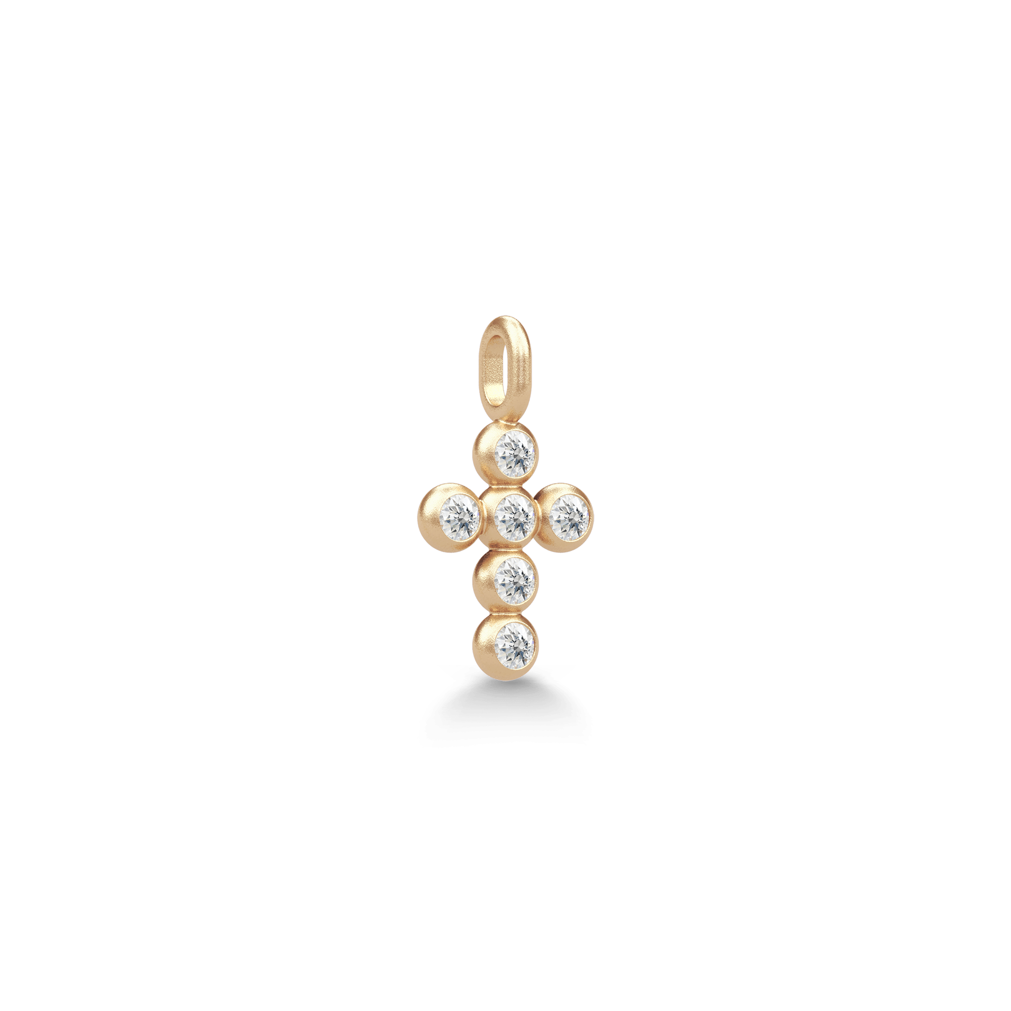 Cross 14K Gold Pendant w. Diamonds