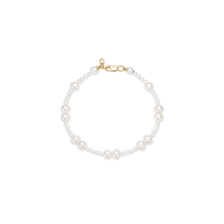 Eden 14K Gold Armband w. Weiße Perlen