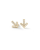 Arrow Pavé 14k Gold Studs w. Diamonds