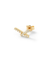 Intersection Pavé 14k Gold Studs w. Diamonds