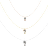 Alphabet 18K Gold, Rosegold or Whitegold Inital Y Pendant w. Solitaire Lab-Grown Diamond