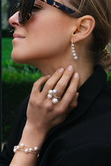 Luxurious Wrap 18K Gold Bracelet w. Akoya Pearls