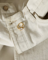 You & Me Gold Plated Ring w. White Zirconia