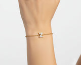 Alfabet Bogstav Z 18K Guld, Rosaguld eller Hvidguld Armbånd m. Solitaire Lab-Grown Diamant