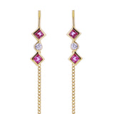 Zalora Pink 14K Gold Plated Earring w. Zirconia