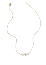 Elysia Halon 14K Gold Necklace w. Diamonds